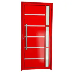 Brimak - Porta Lambri e Friso e Visor Alumínio Vermelho Esquerda 210x100x4,6cm Miraggio