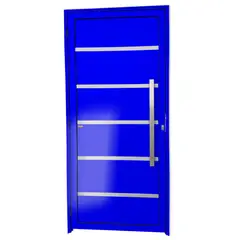 Brimak - Porta Lambri Vidro e Friso Alumínio Azul Direita 210x100x4,6cm Premium