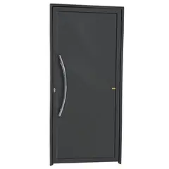 Brimak - Porta Lambri Puxador Alumínio Cinza Esquerda 210x90x4,6cm Savana