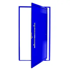 Brimak - Porta Pivotante Alumínio Azul Esquerda 210x100x4,6cm Super 25