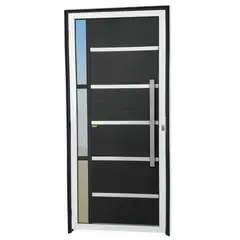 Brimak - Porta Lambri e Friso e Visor Alumínio Mix Preto Direita 210x100x4,6cm Miraggio