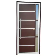 Brimak - Porta Lambri e Friso e Visor Alumínio Mix Corten Esquerda 210x100x4,6cm Miraggio