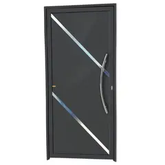 Brimak - Porta Lambri e Friso Alumínio Cinza Direita 210x90x4,6cm Duna