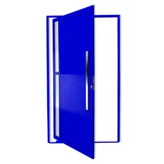 Brimak - Porta Pivotante e Visor Alumínio Azul Direita 210x100x4,6cm Visione