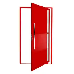 Brimak - Porta Pivotante e Visor Alumínio Vermelho Esquerda 210x100x4,6cm Visione
