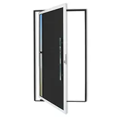 Brimak - Porta Pivotante e Visor Alumínio Mix Preto Direita 210x100x4,6cm Visione