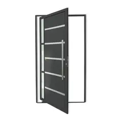 Brimak - Porta Pivotante e Friso e Visor Alumínio Cinza Direita 210x100x4,6cm Miraggio