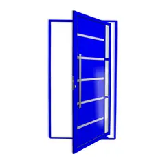 Brimak - Porta Pivotante e Friso e Visor Alumínio Azul Esquerda 210x100x4,6cm Miraggio