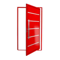 Brimak - Porta Pivotante e Friso Alumínio Vermelho Esquerda 210x100x4,6cm Premium