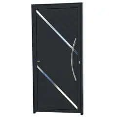 Brimak - Porta Lambri e Friso Alumínio Preto Direita 210x100x4,6cm Duna