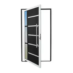 Brimak - Porta Pivotante e Friso e Visor Alumínio Mix Preto Direita 210x100x4,6cm Miraggio