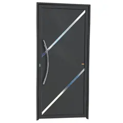 Brimak - Porta Lambri e Friso Alumínio Cinza Esquerda 210x100x4,6cm Duna