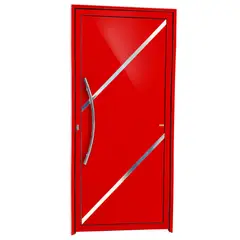 Brimak - Porta Lambri e Friso Alumínio Vermelho Esquerda 210x100x4,6cm Duna