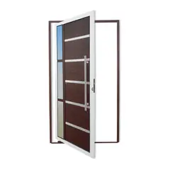 Brimak - Porta Pivotante e Friso e Visor Alumínio Mix Corten Direita 210x100x4,6cm Miraggio