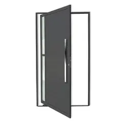 Brimak - Porta Pivotante e Visor Alumínio Cinza Direita 210x120x4,6cm Visione