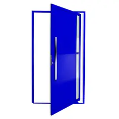 Brimak - Porta Pivotante e Visor Alumínio Azul Esquerda 210x120x4,6cm Visione