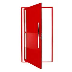 Brimak - Porta Pivotante e Visor Alumínio Vermelho Direita 210x120x4,6cm Visione