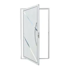 Brimak - Porta Pivotante e Friso Alumínio Branco Direita 210x100x4,6cm Duna