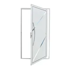 Brimak - Porta Pivotante e Friso Alumínio Branco Esquerda 210x100x4,6cm Duna