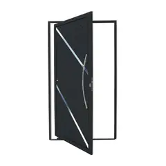 Brimak - Porta Pivotante e Friso Alumínio Preto Direita 210x100x4,6cm Duna
