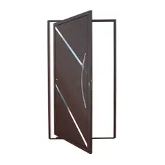Brimak - Porta Pivotante e Friso Alumínio Corten Direita 210x100x4,6cm Duna