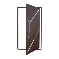 Brimak - Porta Pivotante e Friso Alumínio Corten Esquerda 210x100x4,6cm Duna