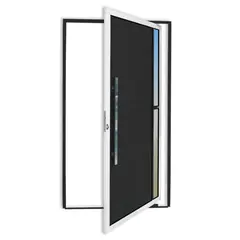 Brimak - Porta Pivotante e Visor Alumínio Mix Preto Esquerda 210x120x4,6cm Visione