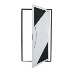 Brimak - Porta Pivotante Alumínio Mix Preto Esquerda 210x100x4,6cm Savana