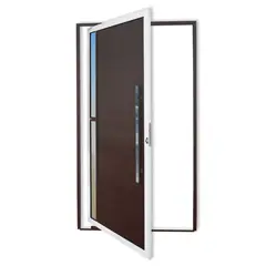 Brimak - Porta Pivotante e Visor Alumínio Mix Corten Direita 210x120x4,6cm Visione