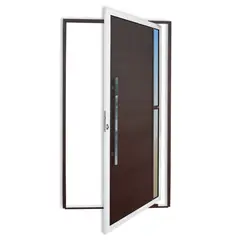 Brimak - Porta Pivotante e Visor Alumínio Mix Corten Esquerda 210x120x4,6cm Visione