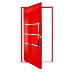 Brimak - Porta Pivotante e Friso Alumínio Vermelho Direita 210x120x4,6cm Evolution