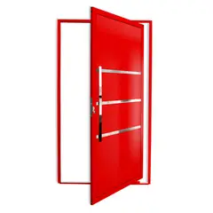 Brimak - Porta Pivotante e Friso Alumínio Vermelho Esquerda 210x120x4,6cm Evolution