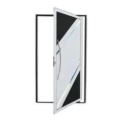Brimak - Porta Pivotante e Friso Alumínio Mix Preto Esquerda 210x100x4,6cm Duna
