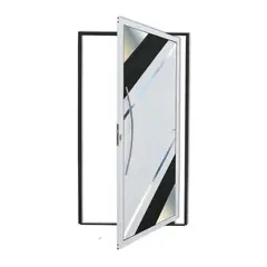 Brimak - Porta Pivotante Vidro e Friso Alumínio Mix Preto Esquerda 210x100x4,6cm Oasis