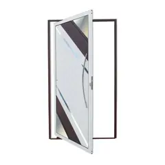 Brimak - Porta Pivotante Vidro e Friso Alumínio Mix Corten Direita 210x100x4,6cm Oasis