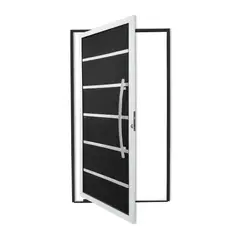 Brimak - Porta Pivotante e Friso Alumínio Mix Preto Direita 210x120x4,6cm Premium