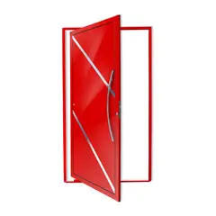 Brimak - Porta Pivotante e Friso Alumínio Vermelho Direita 210x120x4,6cm Duna