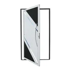 Brimak - Porta Pivotante e Friso Alumínio Mix Preto Direita 210x120x4,6cm Duna