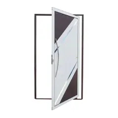 Brimak - Porta Pivotante e Friso Alumínio Mix Corten Esquerda 210x120x4,6cm Duna