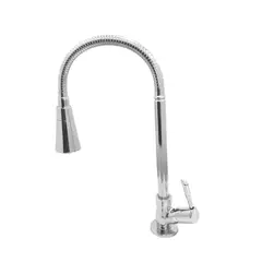Bognar Metais - Torneira para Cozinha com Acionamento 1/4 Volta com Tubo Flexível e 2 Jatos de Dispersão Bancada
