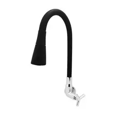 Bognar Metais - Torneira para Cozinha com Acionamento 1/4 Volta com Tubo Flexível e 2 Jatos de Dispersão Parede