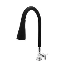 Bognar Metais - Torneira para Cozinha com Acionamento 1/4 Volta com Tubo Flexível e 2 Jatos de Dispersão Bancada