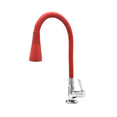 Bognar Metais - Torneira para Cozinha com Acionamento 1/4 Volta com Tubo Flexível e 2 Jatos de Dispersão Bancada