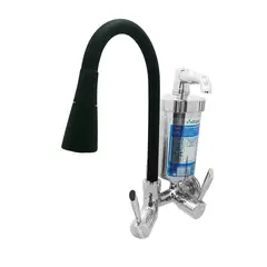 Bognar Metais - Torneira para Cozinha com Acionamento 1/4 Volta Tubo Flexível e 2 Jatos de Dispersão Filtro Parede