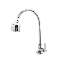 Bognar Metais - Torneira para Cozinha com Acionamento 1/4 Volta com Tubo Flexível e 2 Jatos de Dispersão Bancada