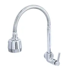 Bognar Metais - Torneira para Cozinha com Acionamento 1/4 Volta com Tubo Flexível e 2 Jatos de Dispersão Parede