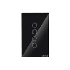undefined - Interruptor Smarteck 4X2" 4 Módulos Touch Preto