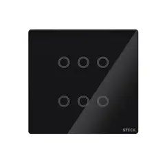 undefined - Interruptor Smarteck 4X4" 6 Módulos Touch Preto
