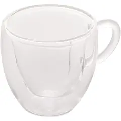 Lyor - Conjunto 2 Xícaras para Café Dupla Parede de Vidro Borossilicato Resistente a Calor Heart 80Ml