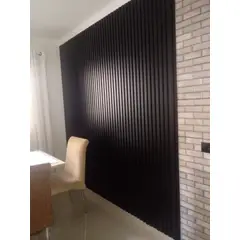 undefined - Peças de Mdf para Painel Ripado Preto - 4 Peças (5x1,5x250cm) - Total de 0,5 M²